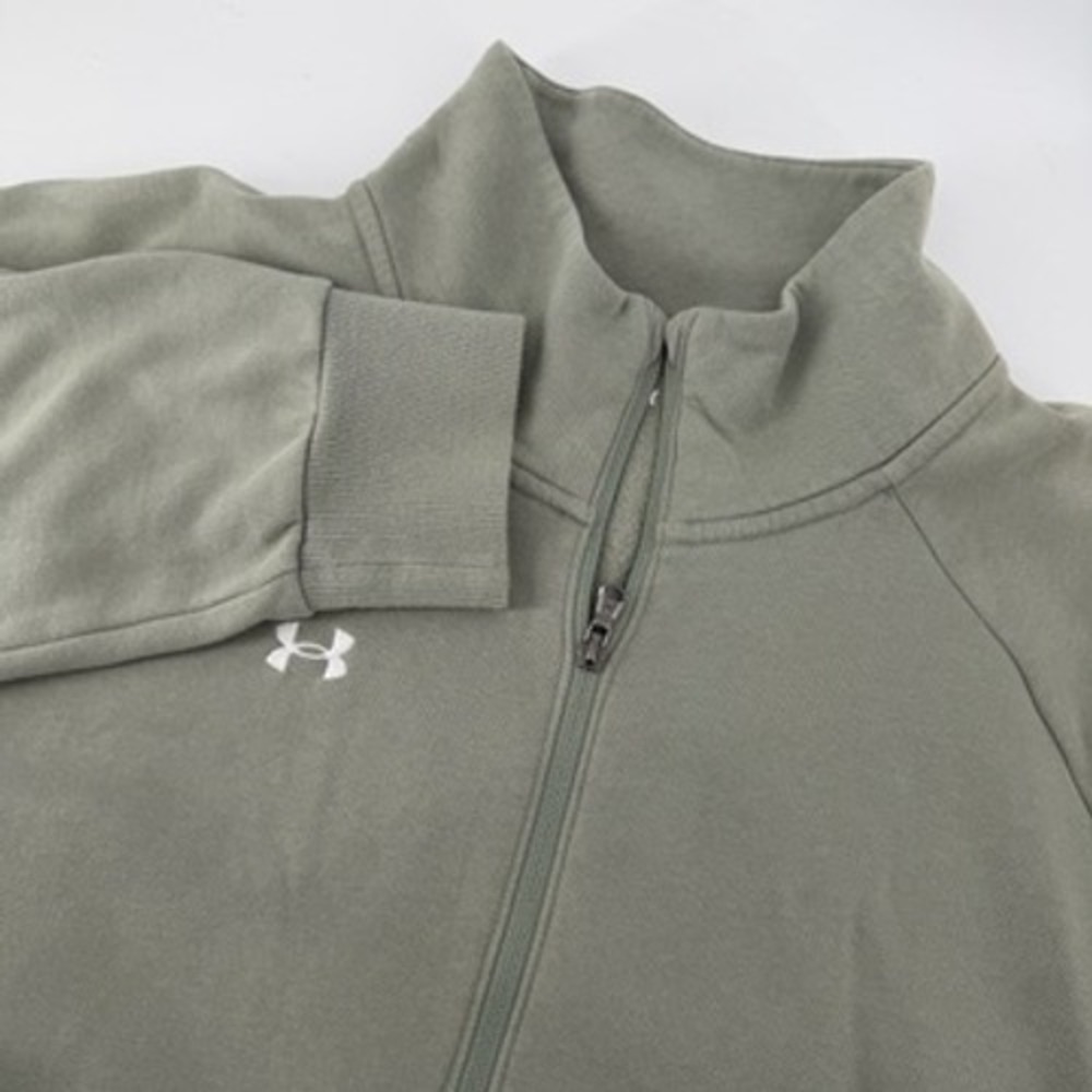 Under Armour Womens 1X Rival Fleece 1/4 Zip Pullover Sage Green Sweatshirt